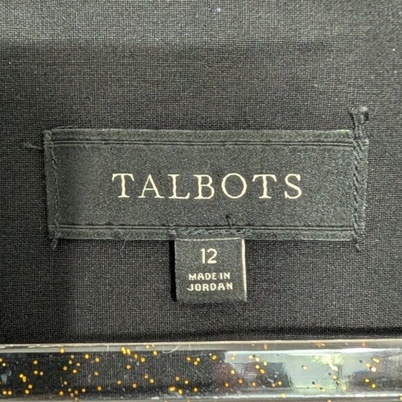 Talbots Blazer Womens Size 12 Black Wool Blend Working Cuffs 2 Button Jacket - Picture 4 of 11